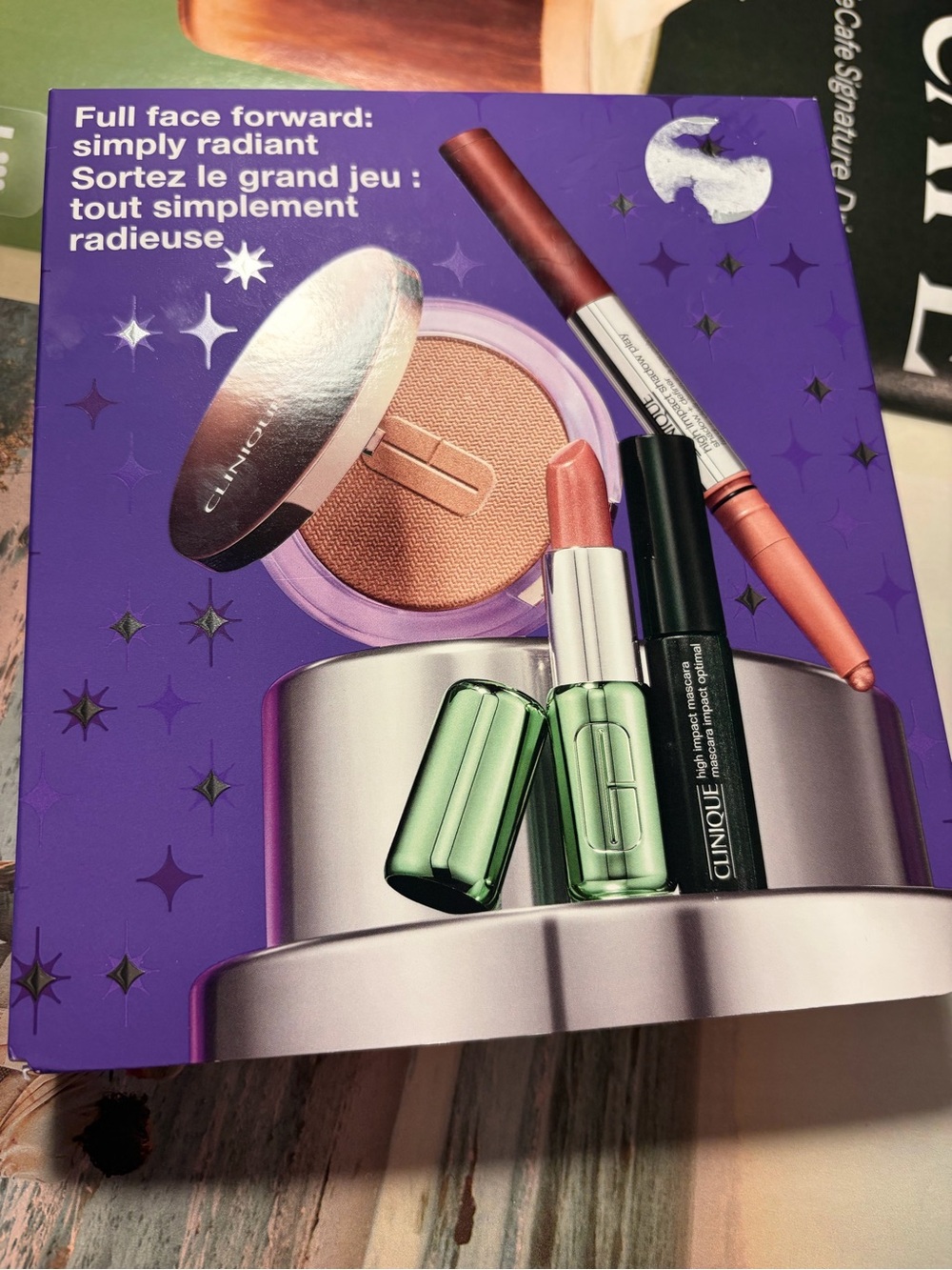 Clinique Full Face Forward Simply Radiant Set w/ Mascara Lipstick Liner 4pc new